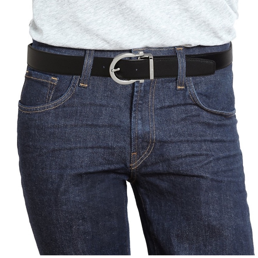 Ferragamo Adjustable & Reversible Gancio Buckle Belt